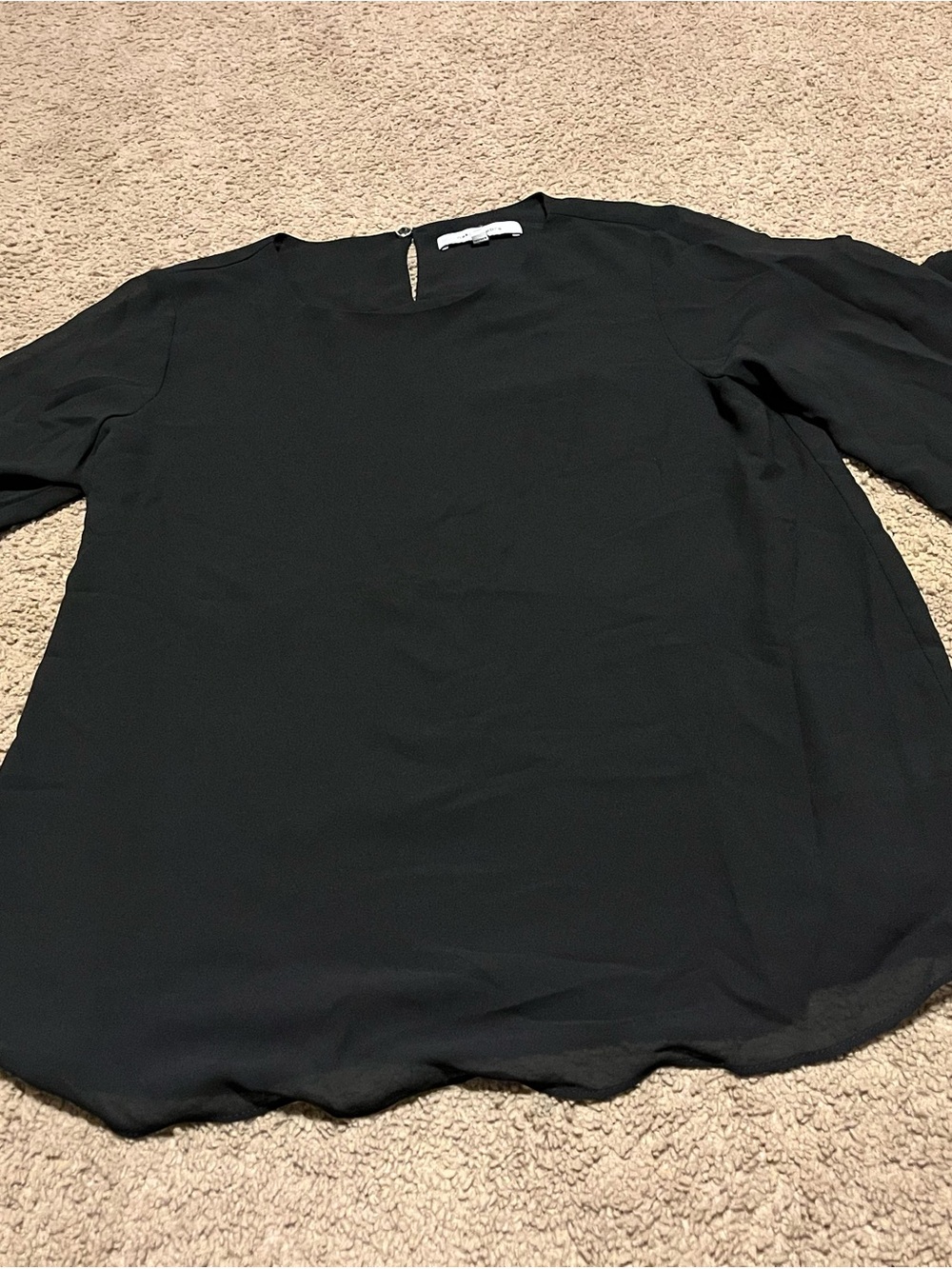 Naked Zebra Black Long Sleeve Crewneck Shirt